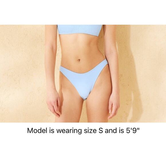 Wild Fable Women's Low-Rise High Leg CheekyBikini Bottom -Light Blue S - Picture 3 of 4
